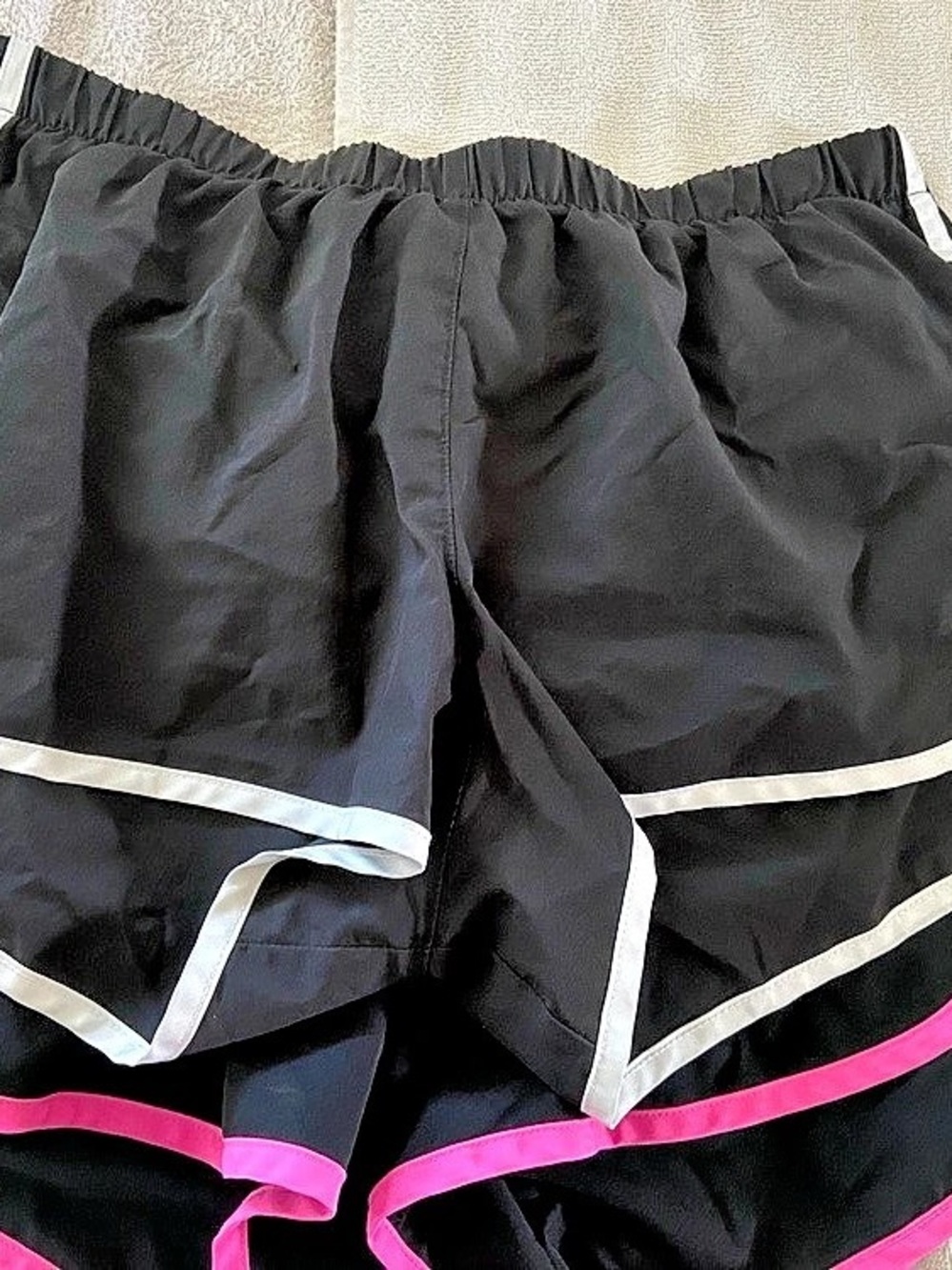 adidas Pacer 3-Stripes Woven Shorts Athletic Shorts Black & Pink Medium - Picture 3 of 8
